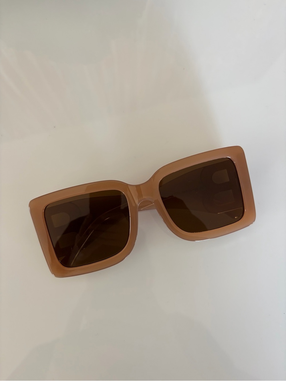 BURBERRY STYLE Retro Square Sunglasses Warm Brown B
